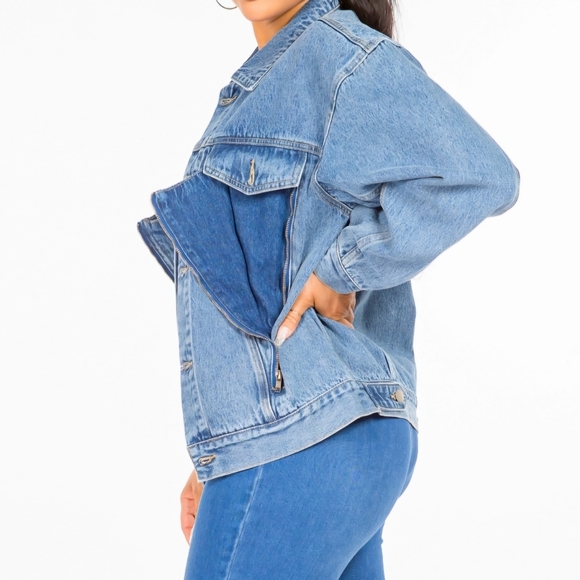 #225 FINAL PRICE 🛑S,M,L Fabulous Zipper Trim Denim Jacket - Picture 4 of 6